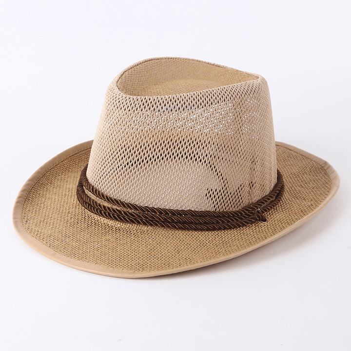 Outdoor Straw Hat Male Summer Seaside Beach Hat Western Cowboy Hat