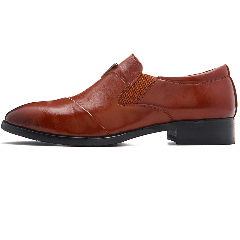 Men Pure Color Leather Business Dress Oxford Shoes