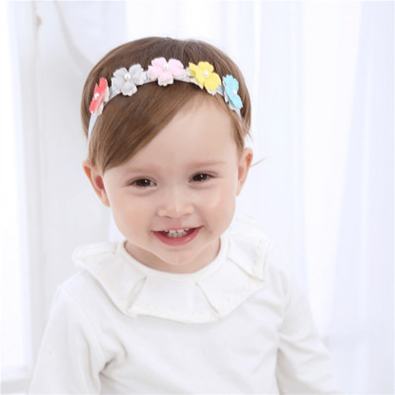 Children'S Pearl Five-Color Flower Headband