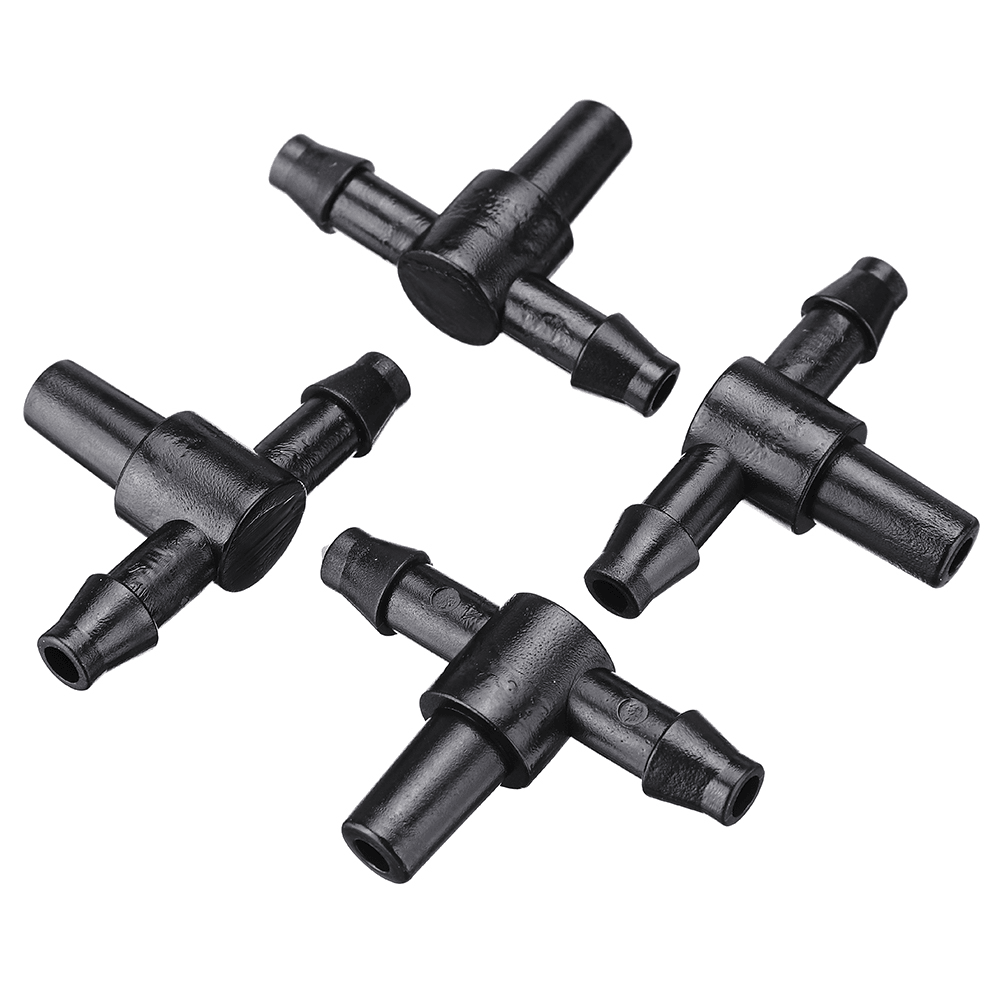 50Pcs Garden Hose Sprinkler Tee Connector Micro Drip Irrigation 4/7Mm Pipe Barbed Connector Watering System Pipe Barbed Connection Part