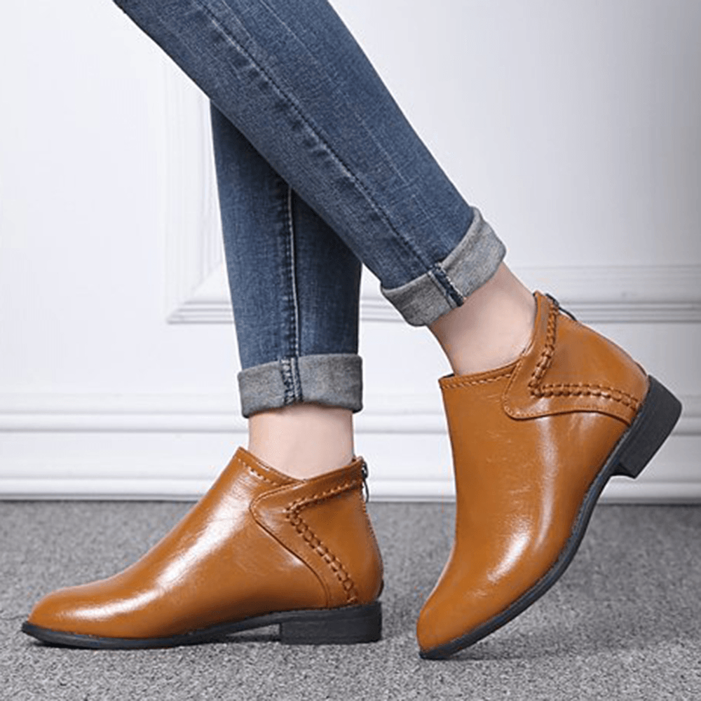 Women Casual Comfy Zipper Ankle Boots