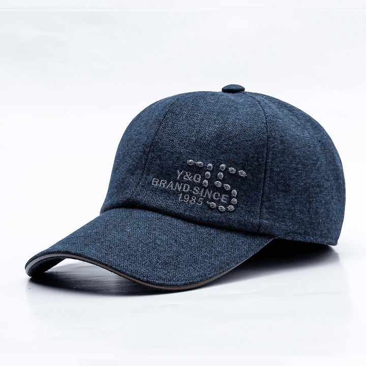 Mens Middle-Aged Cotton Letter Embroidered Baseball Cap - MRSLM