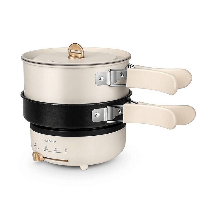 Nathome NDG01 500W 1.2L 1-2 People Electric Caldron Detachable Non-Stick Cooking Pot Hotpot Cooker Outdoor Travel