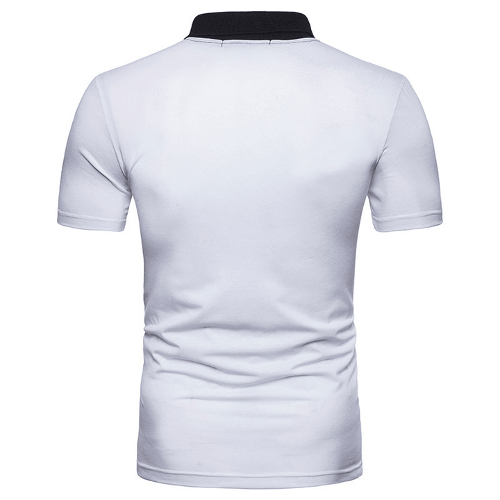 Irregular Stitching Short-Sleeved T-Shirt Polo Shirt