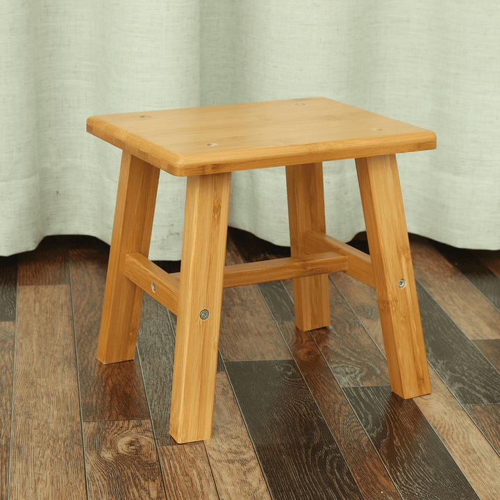 Wooden Square Stool Small Simple Children Chair Bamboo Dining Table Stool Household Bench for Home Living Room Bedroom