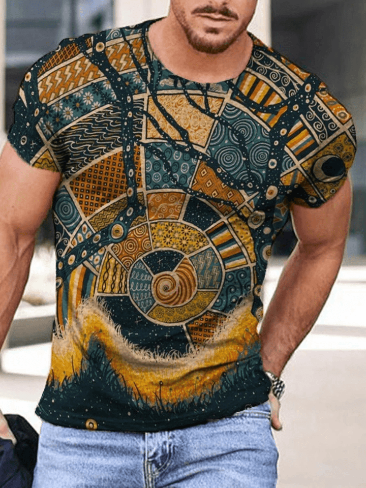 European and American Printed Short-Sleeved T-Shirt