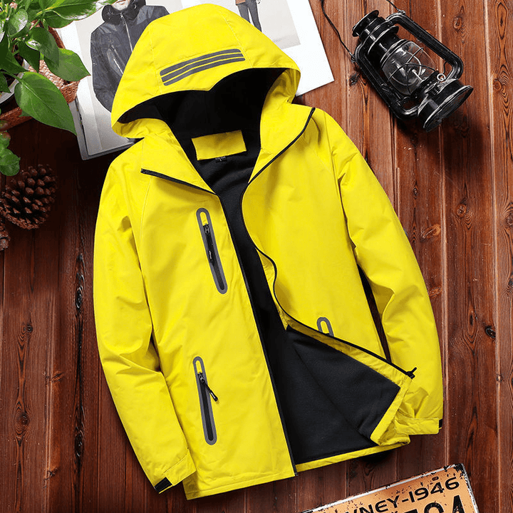 Men'S Loose Large Size Cotton-Padded Jacket Warm Hiking Jacket