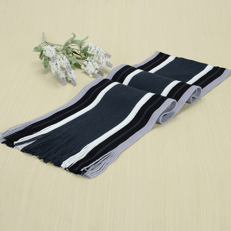 Knitted Warmth and Color Matching Striped Men'S Scarf