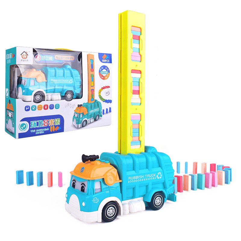 Early Childhood Domino Train Storytelling Electric Toy Car