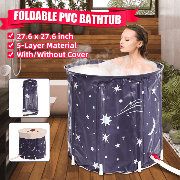 5-Layer Adult Baby Portable Folding Bathtub PVC Material With/Without Cover Khan Steaming Bucket