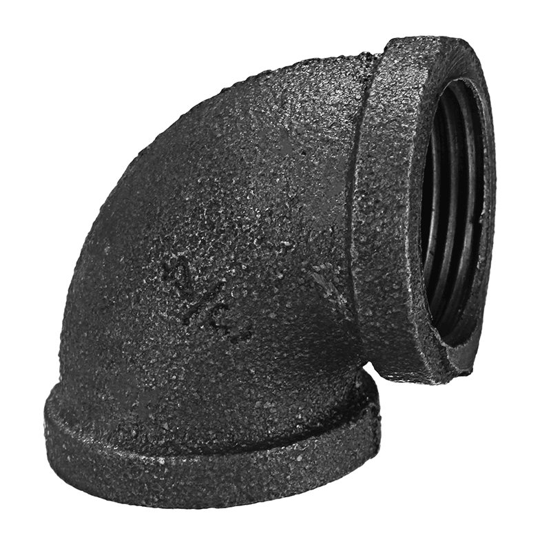 1/2" 3/4" 1" Elbow 90 Degree Pipes Fittings Malleable Iron Black Female Connector - MRSLM