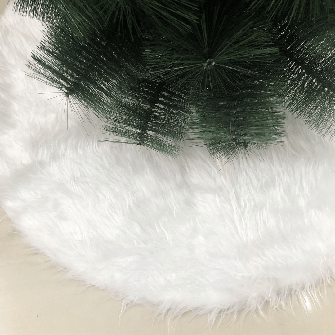 90Cm Snow Plush Christmas Tree Skirt Base Floor Mat Cover Christmas Party Decorations