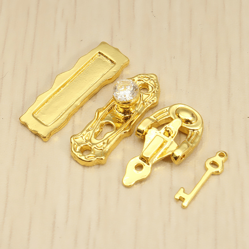 4Pcs 1:12 Miniature Metal Gold Door Lock Key Set for Dollhouse