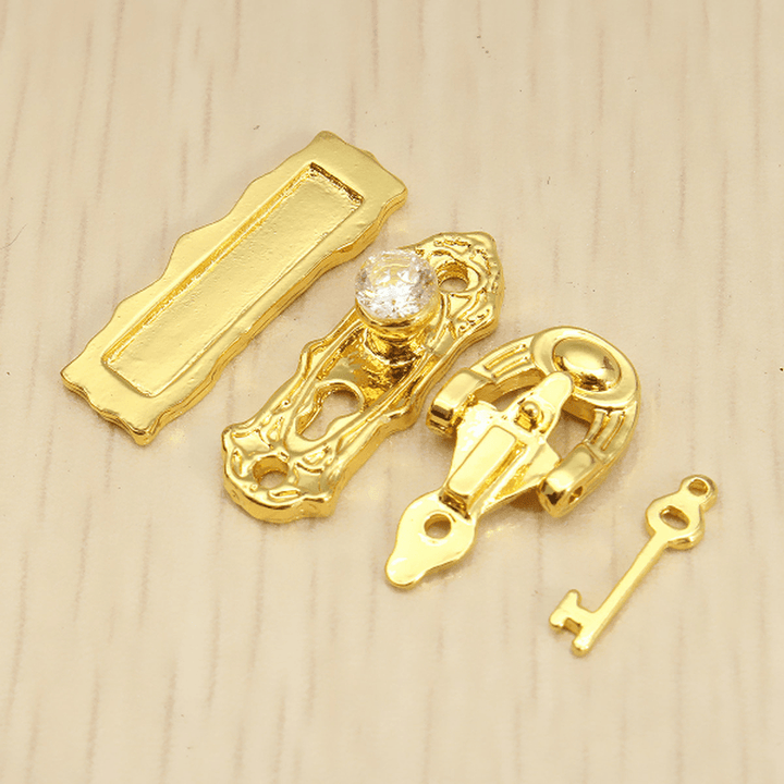 4Pcs 1:12 Miniature Metal Gold Door Lock Key Set for Dollhouse