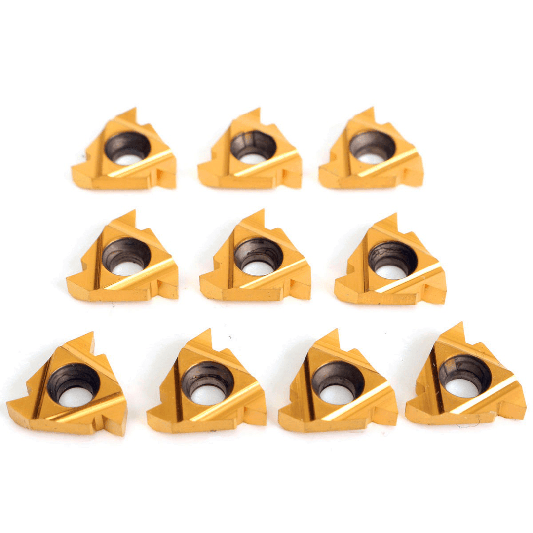 Drillpro 10Pcs 16ER AG60 Carbide Threading Inserts for SER1212H16 Turning Tool