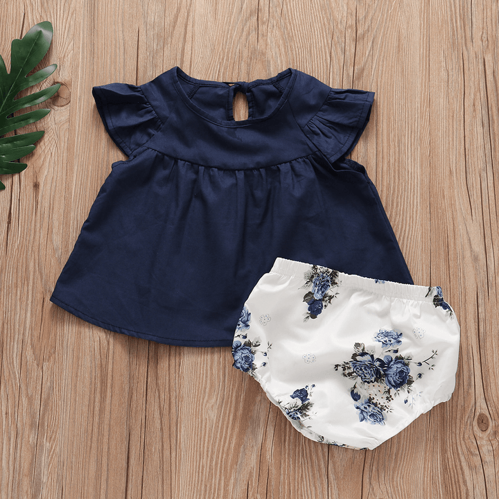 Pleated Skirt + Floral Shorts Set