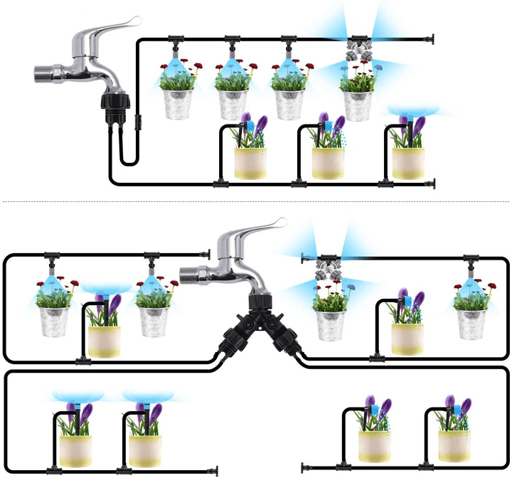 40M Automatic DIY Plant Watering Kit Garden Distribution Tubing Hose Adjustable Nozzle Irrigation System