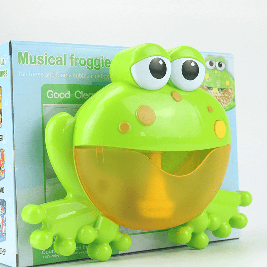 Big Frog Automatic Bubble Blower Music Bubble Maker Baby Bath Toy Bathtub Soap Bubble Machine