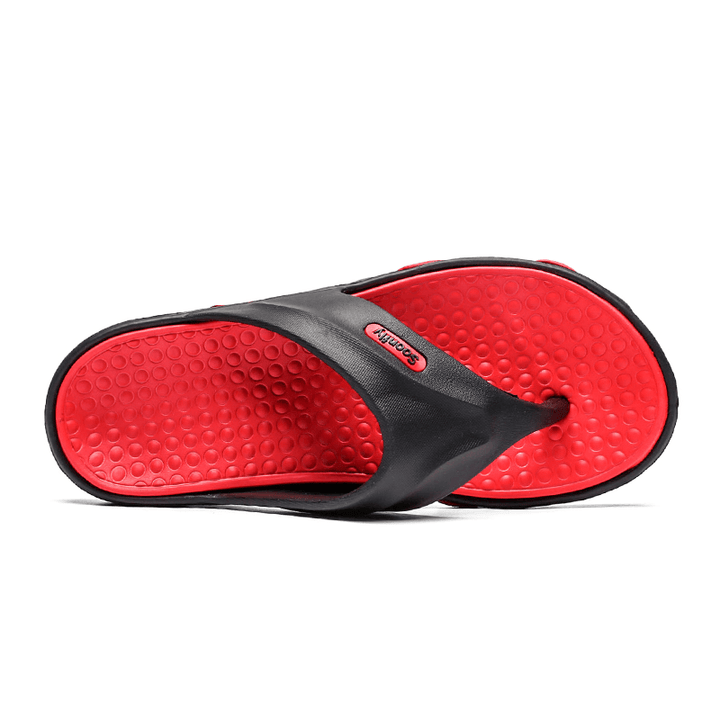 Men Breathable Soft Bottom Non Slip Comfy Beach Flip Flops Casual Slippers