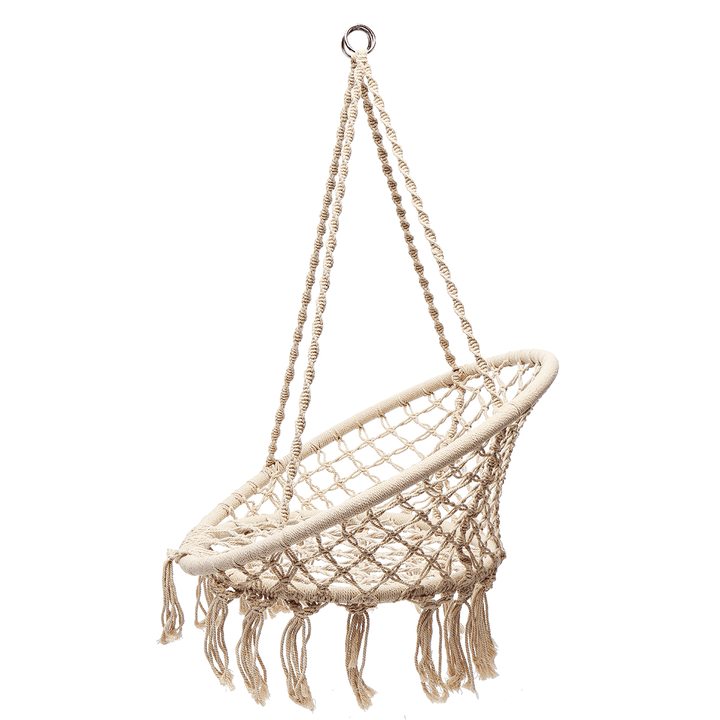 Cotton Woven Swing Hanging Hammock Chair Hanging Seat Indoor Outdoor Garden Max Load 120Kg