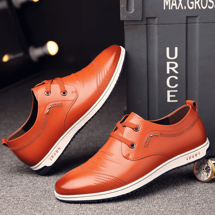 Men Non Slip Soft Casual Leather Shoes