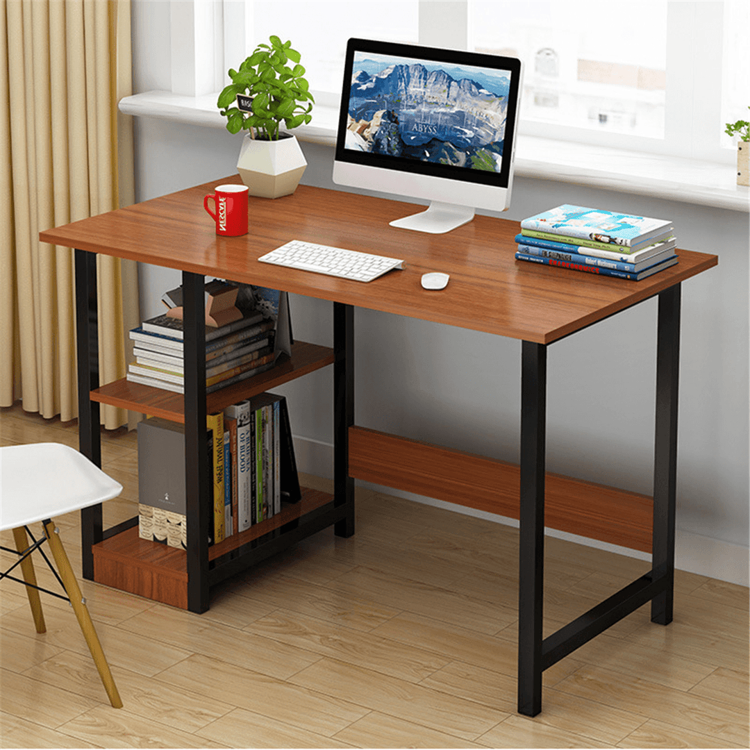 Writing Study Table Computer Desk PC Office Home Workstation Book Shelf Wooden