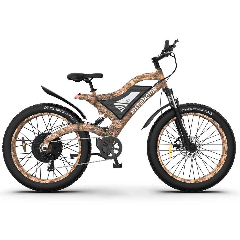 [US DIRECT] AOSTIRMOTOR S18 Electric Bike 26Inch 1500W 48V 15Ah 50Km/H Max Speed 25-40Km Mileage 120Kg Max Load Mountain Fat Tire Electric Bicycle