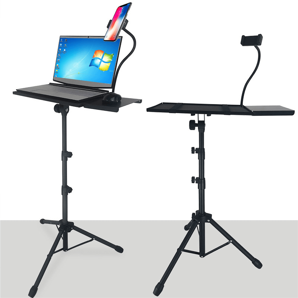 Standing Desk Laptop Floor Tripod Bracket Projector Bracket with Mobile Phone Bracket Office Study Living Room