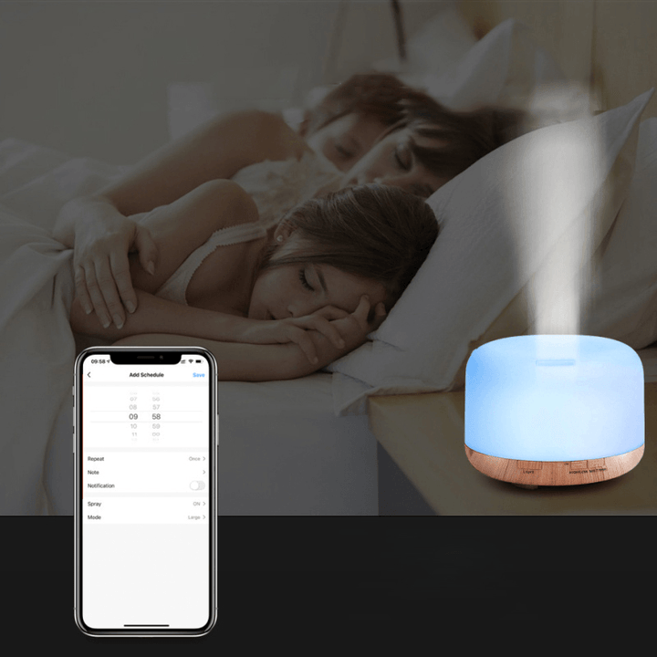 500ML Smart Wifi Humidifier Two Modes Colorful Ultrasonic Atomization Diffuser Voice Control Essential Oil Aroma Diffuser