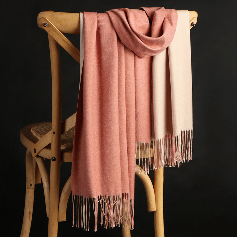 Double-Sided Cashmere Scarf Women Winter Korean Style Wild Tassel Shawl