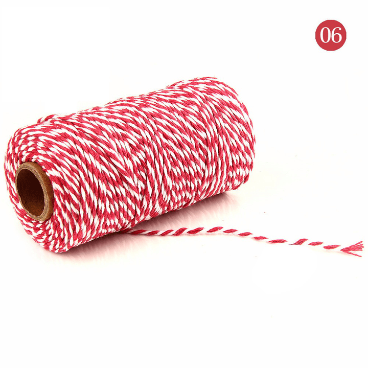 2Mm 100M Two-Tone Cotton Rope DIY Handcraft Materials Cotton Twisted Rope Gift Decor Rope Brush