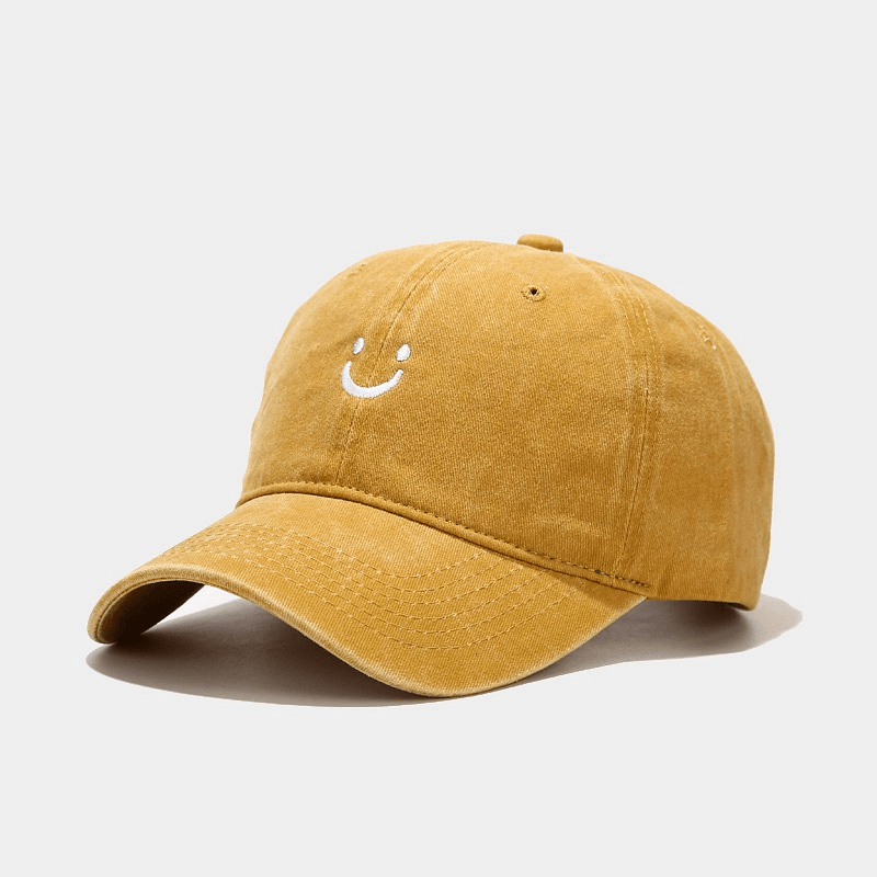 Emoji Smiley Washed Old Baseball Cap