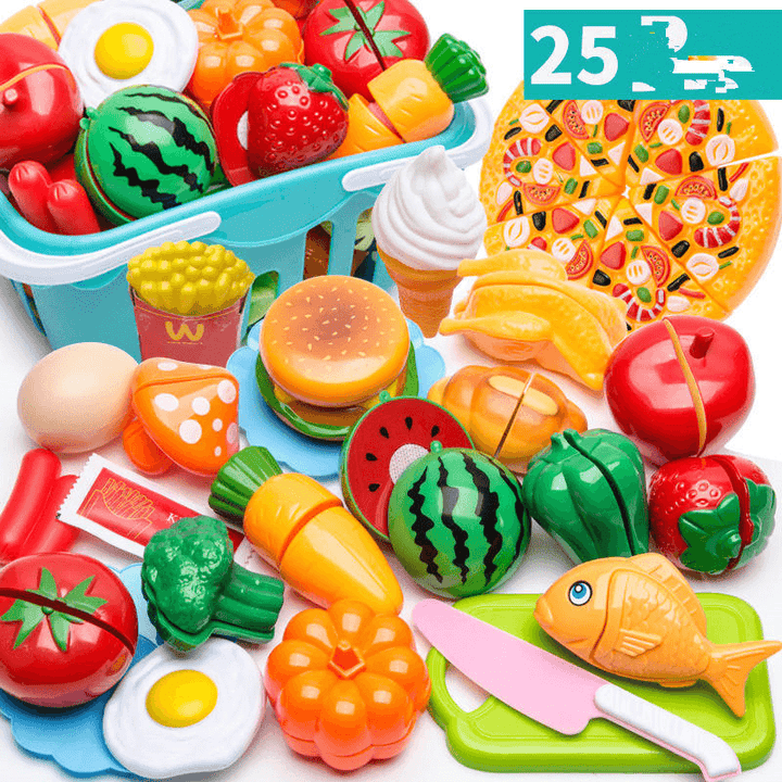 Children'S Cut Fruit and Vegetable Cake Pizza Cut Happy House Boys and Girls Kitchen Table Toy Set