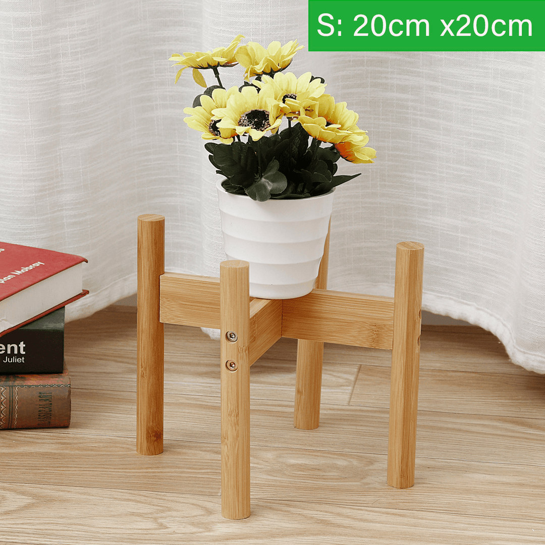 Plant Shelf Wooden Rack Holder Flower Pot Stand Wood Home Garden Display - MRSLM