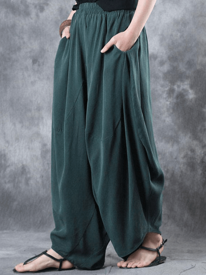 Women High Elastic Waist Loose Harem Baggy Pant