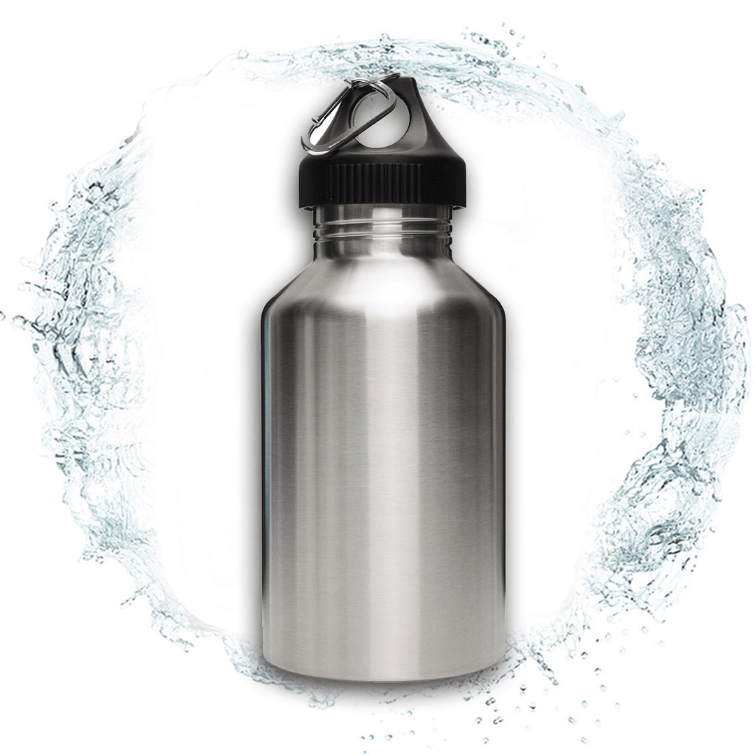 2L Large Stainless Steel Water Bottle Sports Exercise Drinking Kettle with Carrier Bag Holder