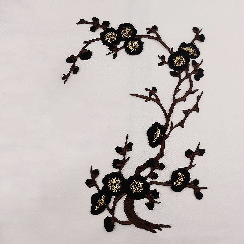 Plum Blossom Flower Applique Clothing Embroidery Patch Fabric Sticker Iron on Patch Sewing Repair