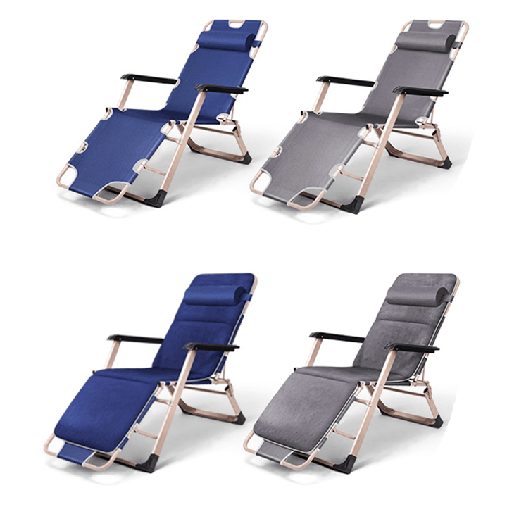 Folding Reclining Chair Dual Purpose as Beds Expand with Foot Pad for Beach