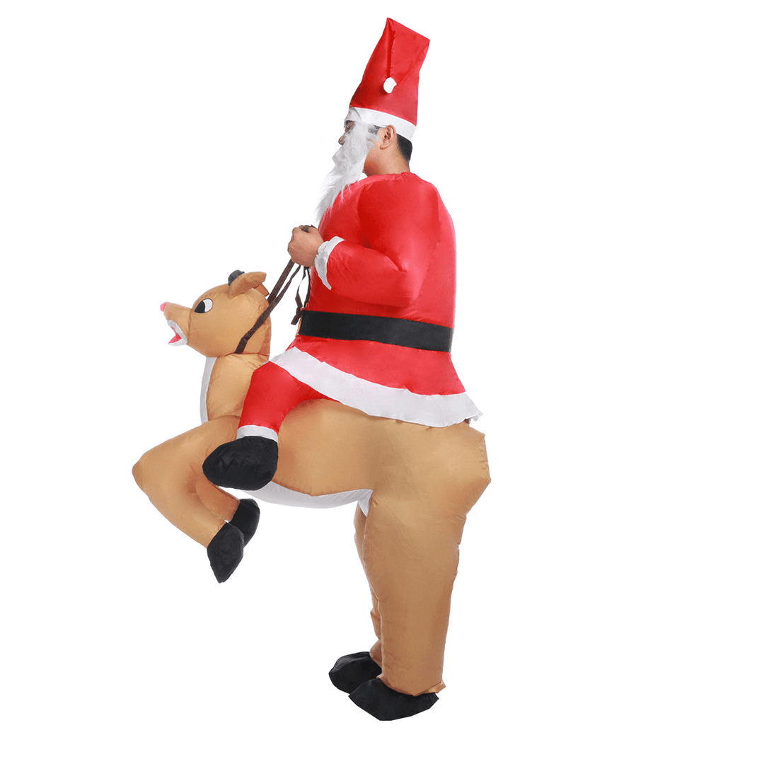 3D Christmas Costume Santa Rides Elk Costume Christmas Dress Costume for Kids Adult Party Prop Supplies