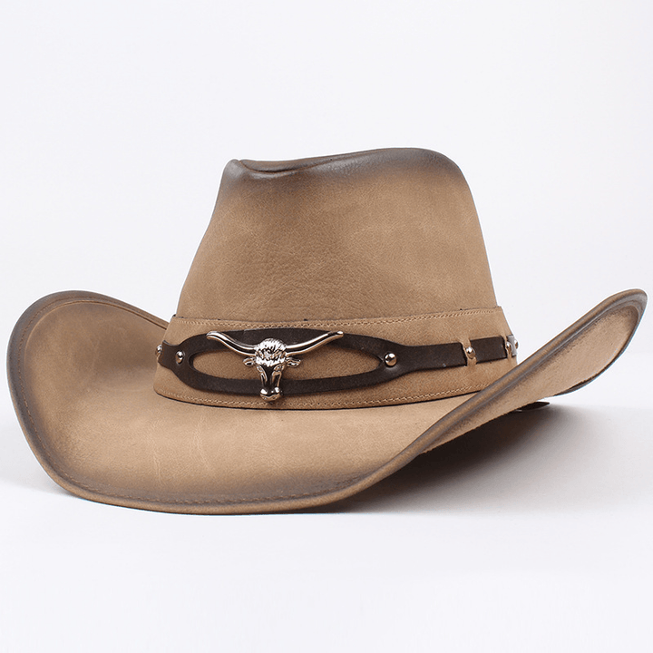 Men'S Hat Spring Western Cowboy Hat Summer Fashion Big Eaves Green