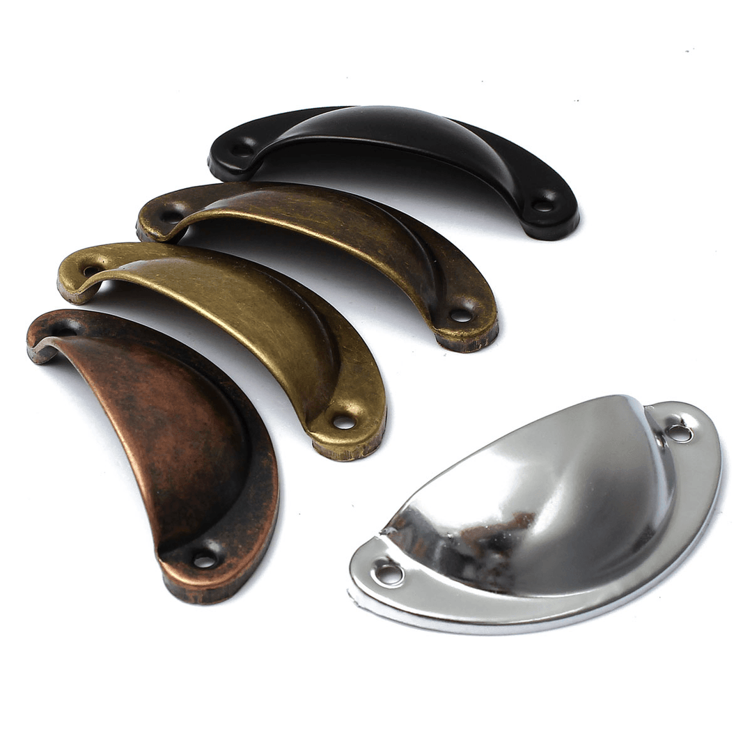 Retro Cupboard Cabinet Drawer Door Pull Handles Home Kitchen Furniture Half Moon Shell Handle