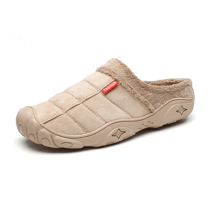 Men Soft Comfy Suede Non Slip Warm Home Cotton Slippers