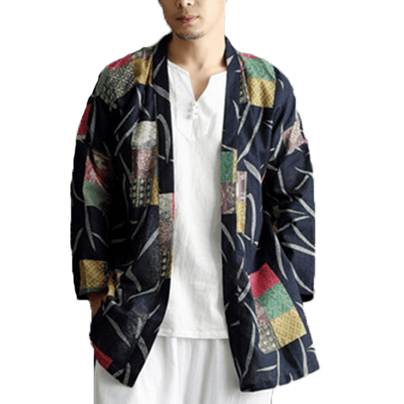 Mens Casual National Linen Kimono Cardigans