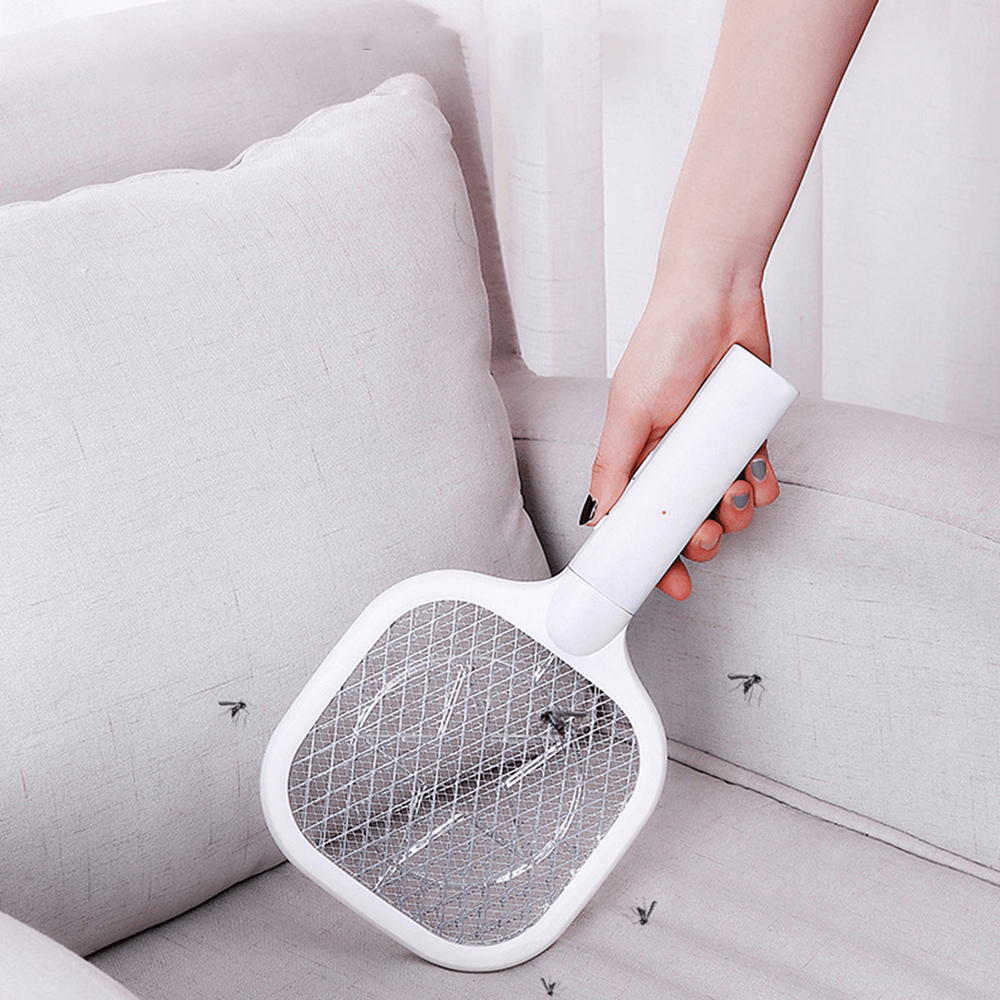 2 in 1 Electric Insect Fly Swatter USB Rechargeable Home anti Mosquito Fly Bug Zapper Racket Killer Trap Lamp