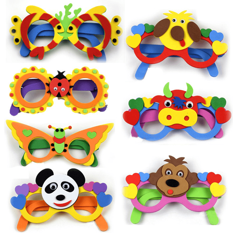 Holiday Handmade DIY Birthday Crown Sun Hat Glasses Eva Making Paste Painting Children Making Material Package