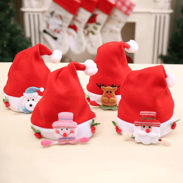 Lovely Children Baby Christmas Santa Claus Hat Santa Claus Elk Snowman Festival Party Xmas Decoration