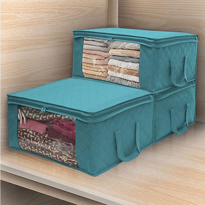 1Pcs Non-Woven Folding Storage Tote Quilt Storage Bag Storage Clothes Dustproof Clothes Storage Containers