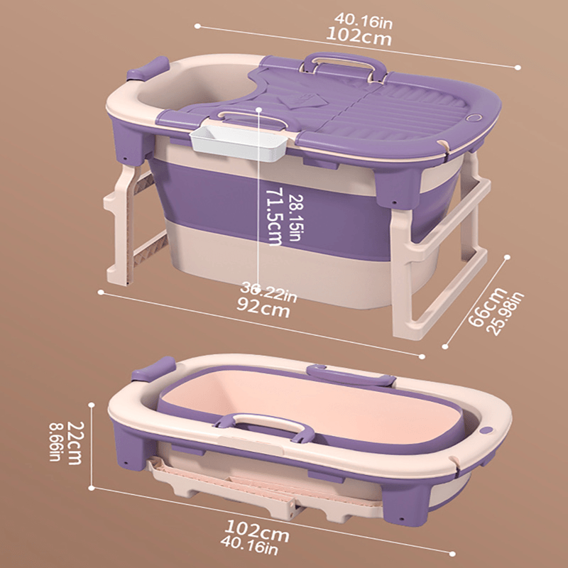 Xiaoshutong 8827 103CM Portable Folding Adult Bathtub Surround Lock Temperature with Heightened Barrel Design Saving Space for Bathroom