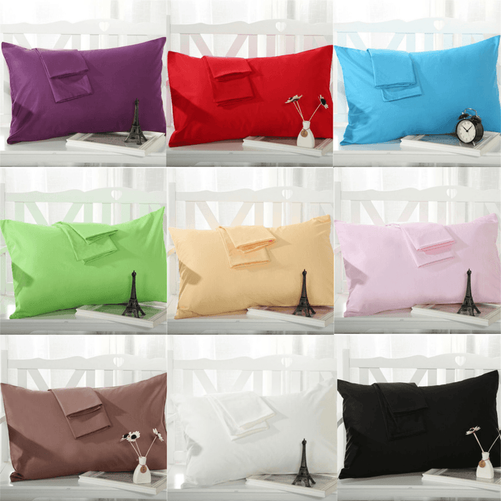 2 Pcs Cotton Cloth Pillow Case Covers Bed Pillowcase Standard Queen Size