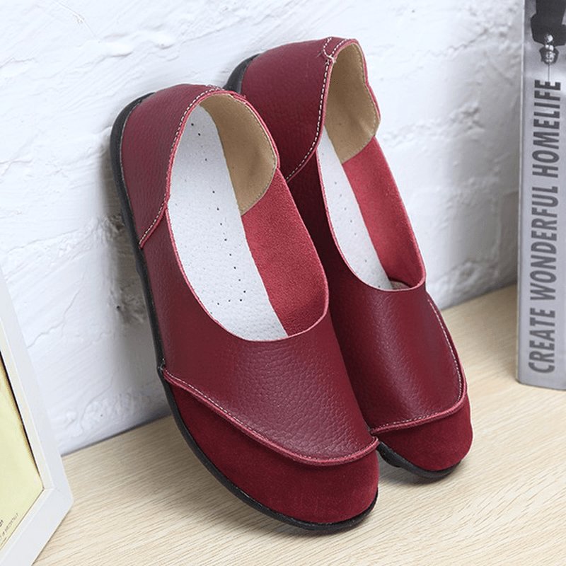 Soft Comfy Slip on Pattern Match Casual Flat Shoes